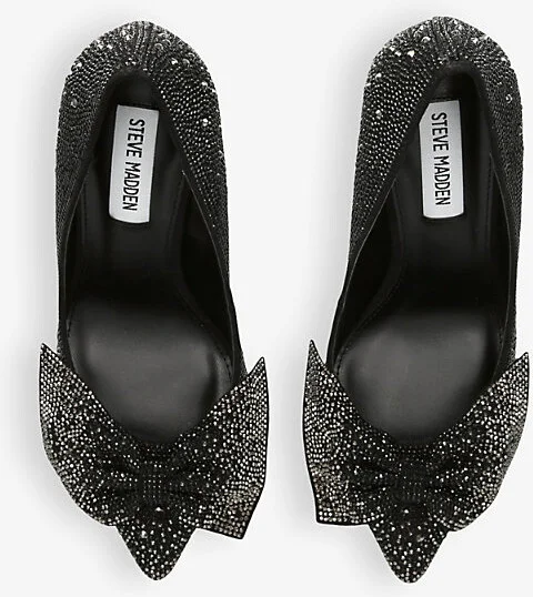Womens Black Luscious Bow-Front Diamante-Embellished Heels Eur 36 / 3 Uk Women - Image 2