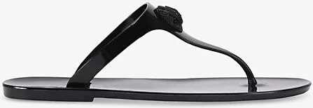 Womens Black Maddison Faux-Leather Flat Sandals Eur 40 / 7 Uk Women