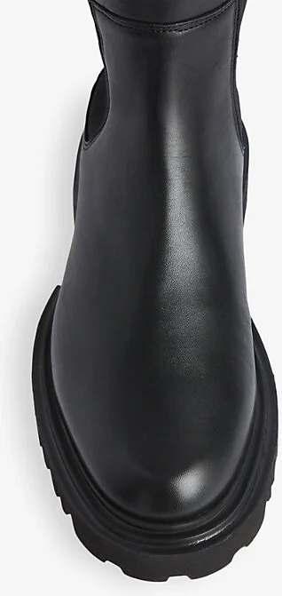 Womens Black Maeve Slip-On Flat Leather Knee-High Boots Eur 40.5 / 7.5 Uk Women - Image 2