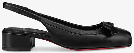 Womens Black Mamaflirt Sling 30 Leather Heeled Courts Eur 38/5 Uk Women