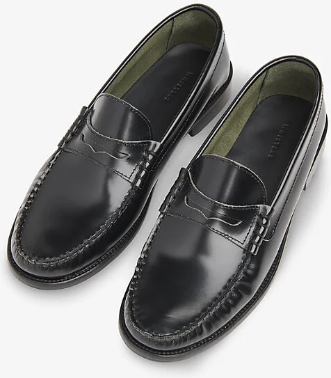 Womens Black Manny Slip-On Leather Loafers Eur 37 / 4 Uk Women - Image 2