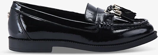 Womens Black Manor Tassel Faux-Leather Loafers Eur 38/5 Uk Women