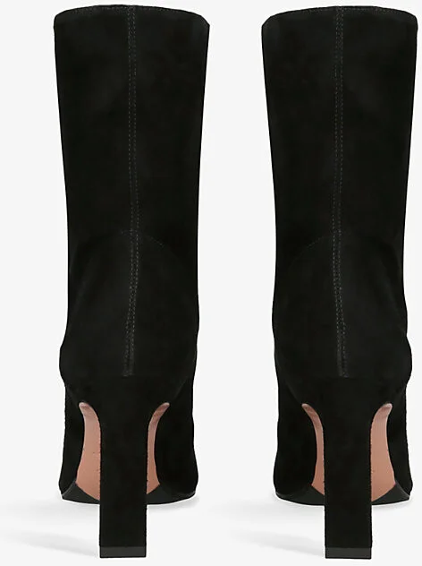 Womens Black Manzoni Suede Heeled Ankle Boots Eur 42/ 9 Uk Women - Image 2