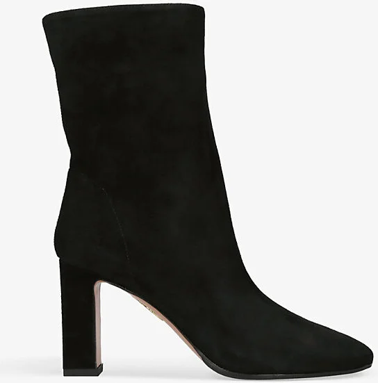 Womens Black Manzoni Suede Heeled Ankle Boots Eur 42/ 9 Uk Women