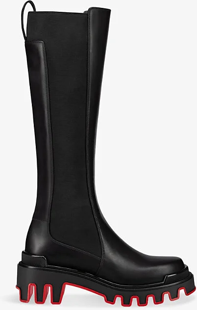 Womens Black Marchacroche Dune Knee-High Leather Boots Eur 39.5 / 6.5 Uk Women