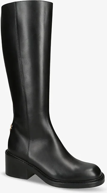 Womens Black Marcie Block-Heel Leather Knee-High Boots Eur 40 / 7 Uk Women - Image 2