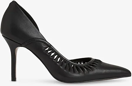 Womens Black Marlene Twisted Cut-Outs Leather Heeled Courts Eur 36 / 3 Uk Women