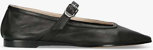 Womens Black Mary Jane Leather Ballet Flats Eur 39 / 6 Uk Women