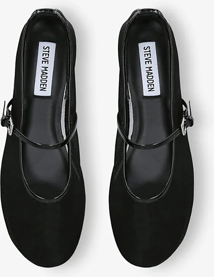 Womens Black Mash Mesh Mary Jane Flats Eur 41 / 8 Uk Women - Image 2