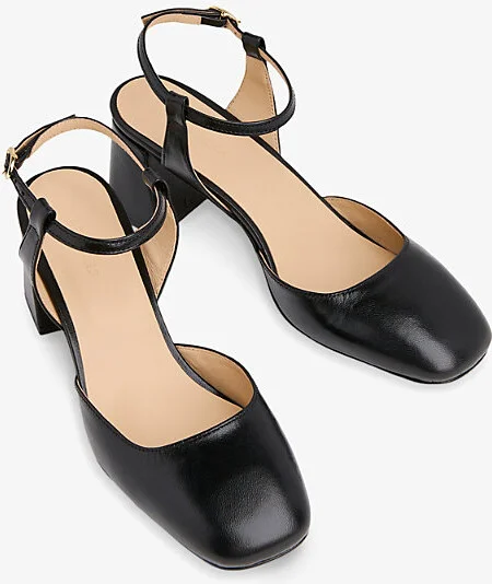 Womens Black Matilda Block-Heel Leather Slingback Shoes Eur 41 / 8 Uk Women - Image 2