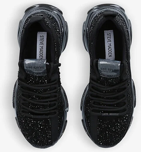Womens Black Maxima R Studded Textile Trainers Eur 39 / 6 Uk Women - Image 2