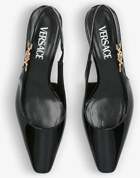 Womens Black Medusa 40 Patent-Leather Slingback Courts Eur 39 / 6 Uk Women - Image 2