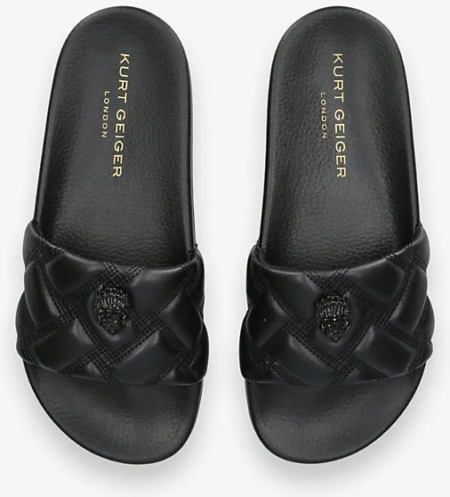 Womens Black Meena Eagle-Embellished Faux-Leather Flat Sandals Eur 40 / 7 Uk Women - Image 2