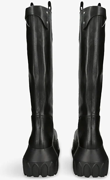 Womens Black Mega Tractor Pull-On Leather Boots Eur 36 / 3 Uk Women - Image 2