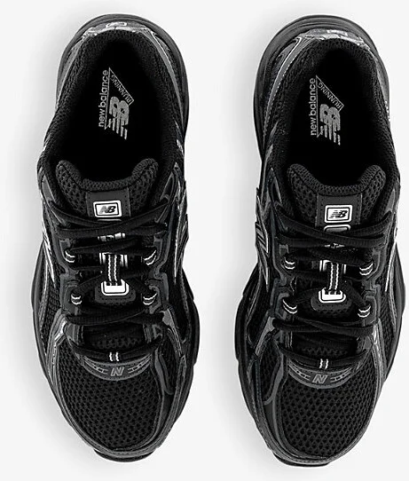 Womens Black Metallic 740 V2 Logo-Embroidered Mesh Low-Top Trainers 5.5 - Image 2