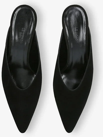Womens Black Micro Wedge Suede Mules Eur 41 / 8 Uk Women - Image 2