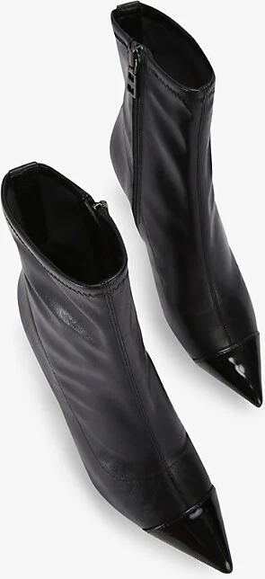 Womens Black Midnight Faux-Leather Ankle Boots Eur 41 / 8 Uk Women - Image 2