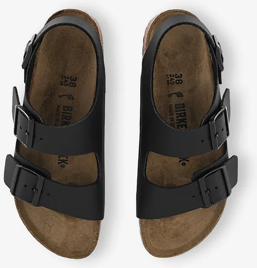 Womens Black Milano Buckle-Detail Leather Sandals Eur 40 / 7 Uk Women - Image 2