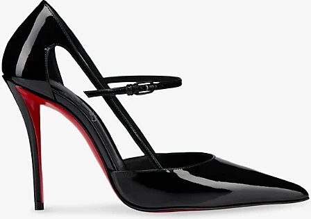 Womens Black Miss Z Strap 100 Patent Leather Heels Eur 40 / 7 Uk Women