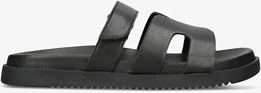 Womens Black Missile Multi-Strap Flat Leather Sandals Eur 38/5 Uk Women