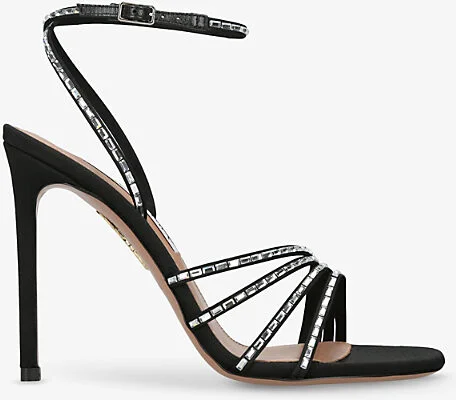 Womens Black Mistica 105 Leather Heeled Sandals Eur 41 / 8 Uk Women