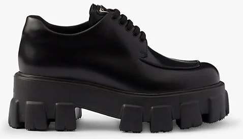 Womens Black Monolith Brushed Leather Lace-Up Shoes Eur 39.5 / 6.5 Uk Women