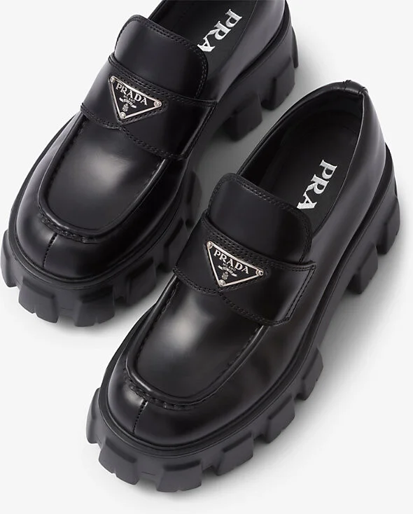 Womens Black Monolith Logo-Plaque Leather Loafers Eur 37.5 / 4.5 Uk Women - Image 2