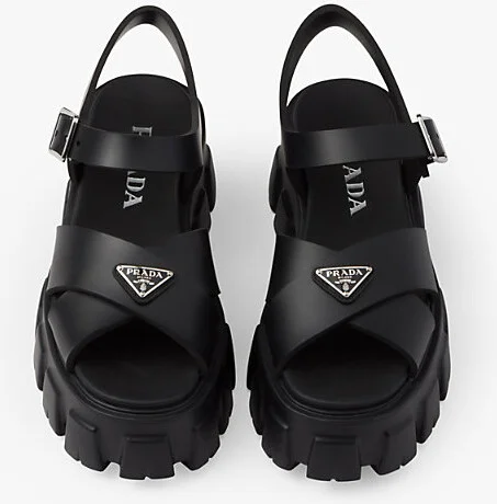 Womens Black Monolith Logo-Plaque Rubber Heeled Sandals Eur 36.5 / 3.5 Uk Women - Image 2