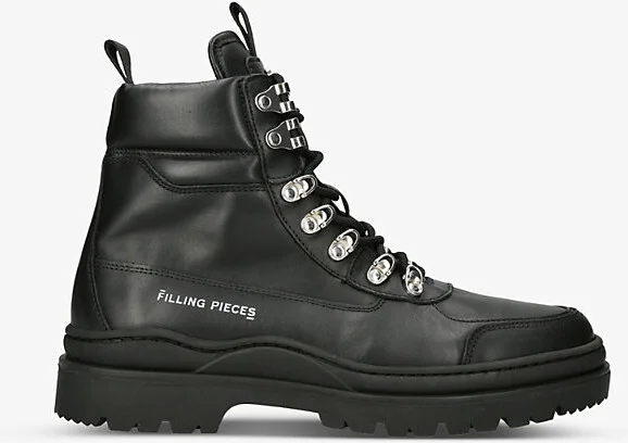 Womens Black Mountain Lace-Up Leather Ankle Boots Eur 42 / 8 Uk Men