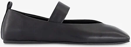 Womens Black Nappa Hawaii Strap Leather Ballet Flats Eur 40 / 7 Uk Women