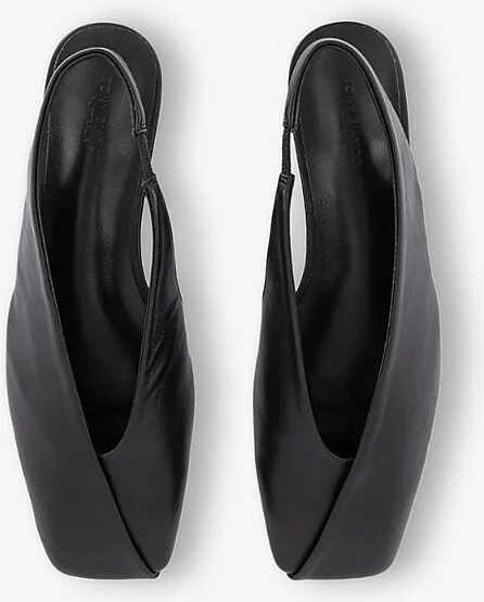 Womens Black Nappa Hoop Slingback Leather Flats Eur 39 / 6 Uk Women - Image 2