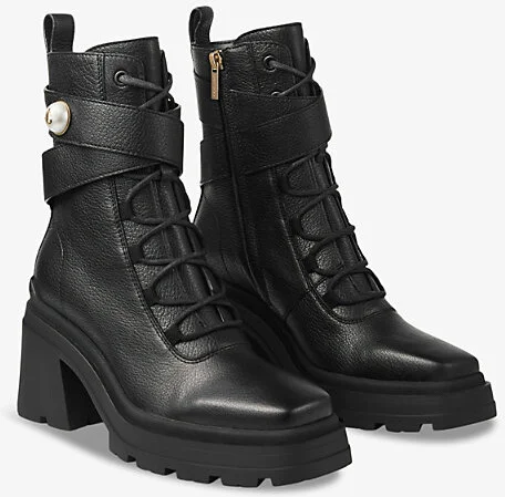 Womens Black Noemi 80 Logo-Embellished Grained-Leather Heeled Ankle Boots Eur 40 / 7 Uk Women - Image 2