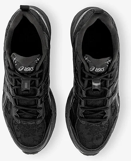 Womens Black Obsidian Grey Gel-Nunobiki Faux-Leather and Mesh Low-Top Trainers 3.5 - Image 2