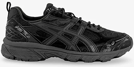 Womens Black Obsidian Grey Gel-Nunobiki Faux-Leather and Mesh Low-Top Trainers 3.5