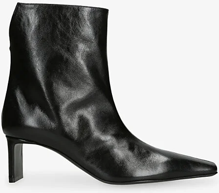 Womens Black Ona 55 Leather Heeled Ankle Boots Eur 36 / 3 Uk Women