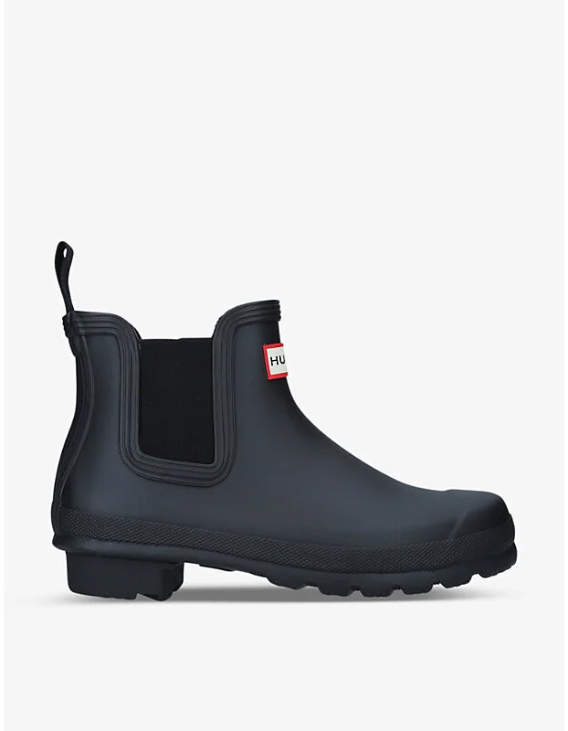 Womens Black Original Chelsea Rubber Ankle Boots Eur 38/5 Uk Women