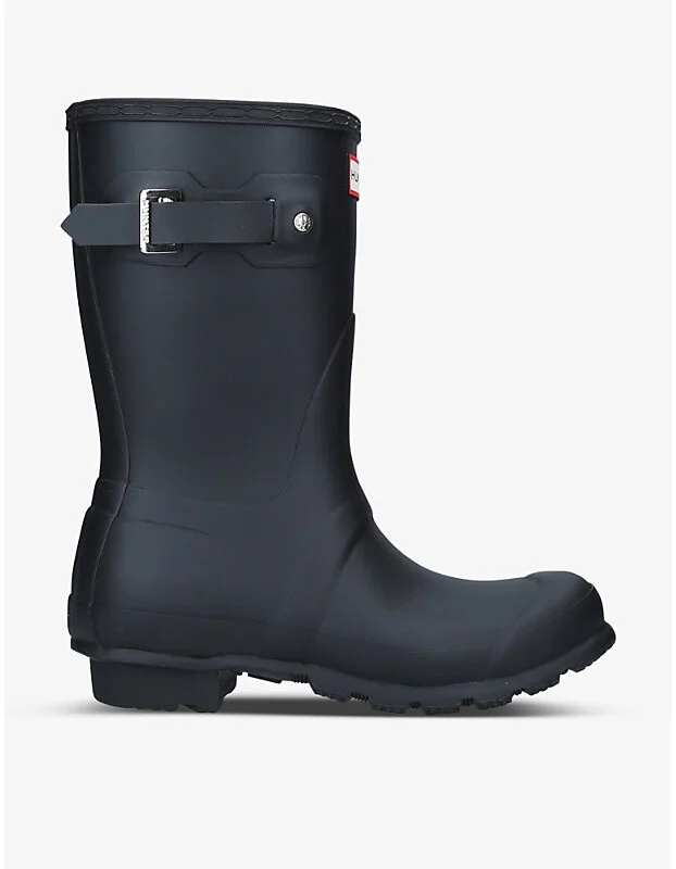 Womens Black Original Short Rubber Wellington Boots Eur 37 / 4 Uk Women