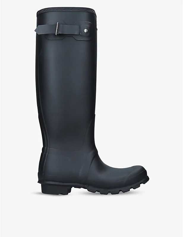 Womens Black Original Tall Vulcanised Natural-Rubber Wellington Boots Eur 37 / 4 Uk Women