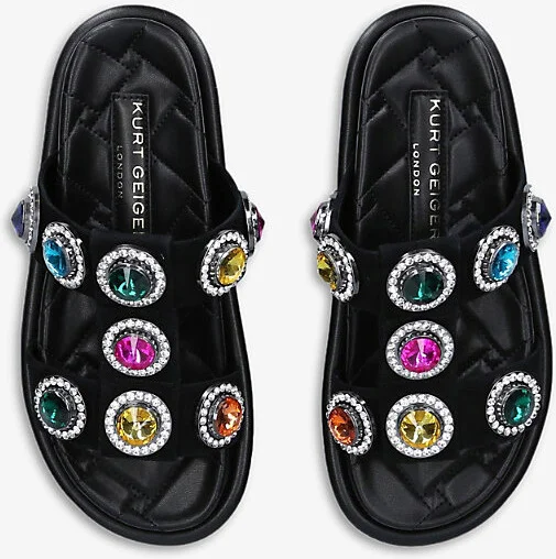 Womens Black Orson Crystal-Embellished Suede Sandals Eur 40 / 7 Uk Women - Image 2