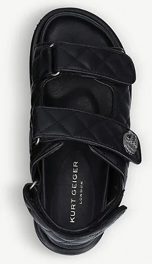 Womens Black Orson Quilted Leather Sandals Eur 39 / 6 Uk Women - Image 2