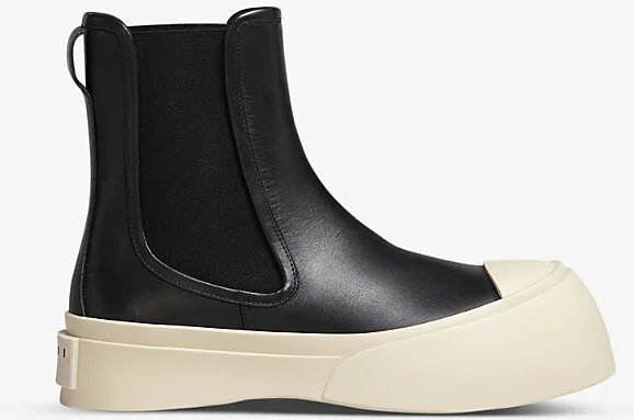Womens Black Pablo Chunky-Sole Leather Ankle Boots Eur 37 / 4 Uk Women