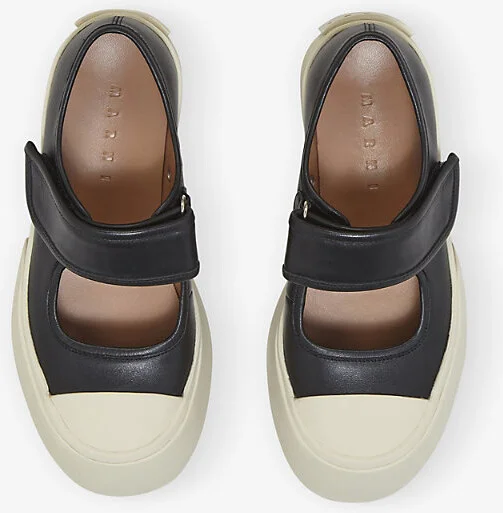Womens Black Pablo Flatform-Sole Leather Shoes Eur 38/5 Uk Women - Image 2