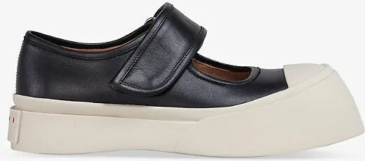 Womens Black Pablo Flatform-Sole Leather Shoes Eur 38/5 Uk Women