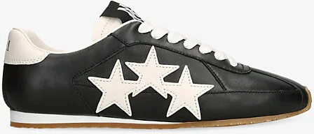 Womens Black Pacific Flat Slim Leather Trainers Eur 38/5 Uk Women