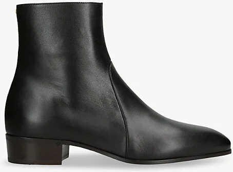 Womens Black Pat Leather Ankle-Boots Eur 41 / 7 Uk Men