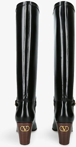 Womens Black Pattie 75 Leather Knee-High Boots Eur 39.5 / 6.5 Uk Women - Image 2