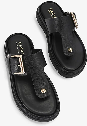 Womens Black Pavilion Buckled Leather Sandals Eur 39 / 6 Uk Women - Image 2