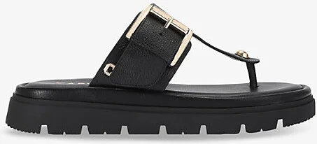 Womens Black Pavilion Buckled Leather Sandals Eur 39 / 6 Uk Women