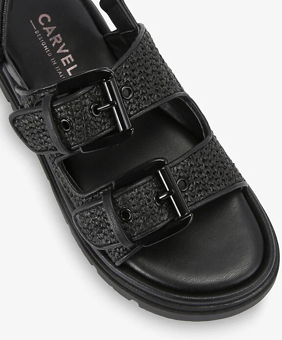 Womens Black Pavilion Slingback Raffia Sandals Eur 40 / 7 Uk Women - Image 2