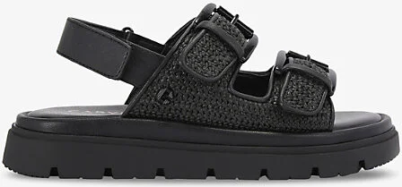 Womens Black Pavilion Slingback Raffia Sandals Eur 40 / 7 Uk Women